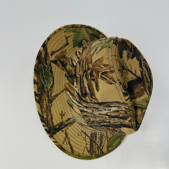 Real Tree Camo Print Army Structured Fedora Brim Hat Size Large - Picture 6 of 6